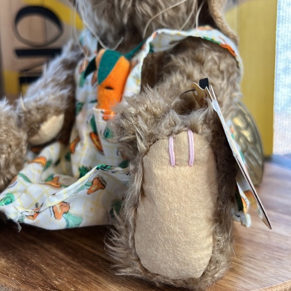 Brass Button Collectables Flora NWT Vintage Bunny Plush with jointed legs & arms - Picture 7 of 17